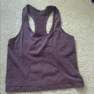 Lululemon cropped purple Racerback Tank Top